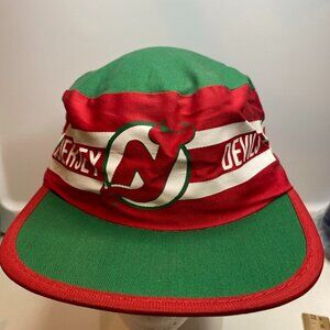 Vintage 80s New Jersey Devils 100% Cotton M/L NHL Hockey Painter Hat Rare